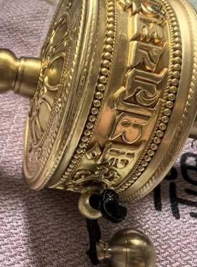 纯铜家用宗密手摇金转金黄铜观音绿轮度母转筒摆NBS件多款可选