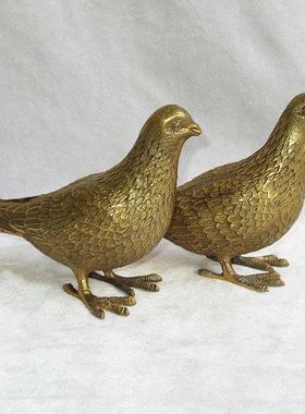 铜铜子一对 和平鸽和谐爱情幸福的象鸽征家饰工QS1229LT器艺摆件