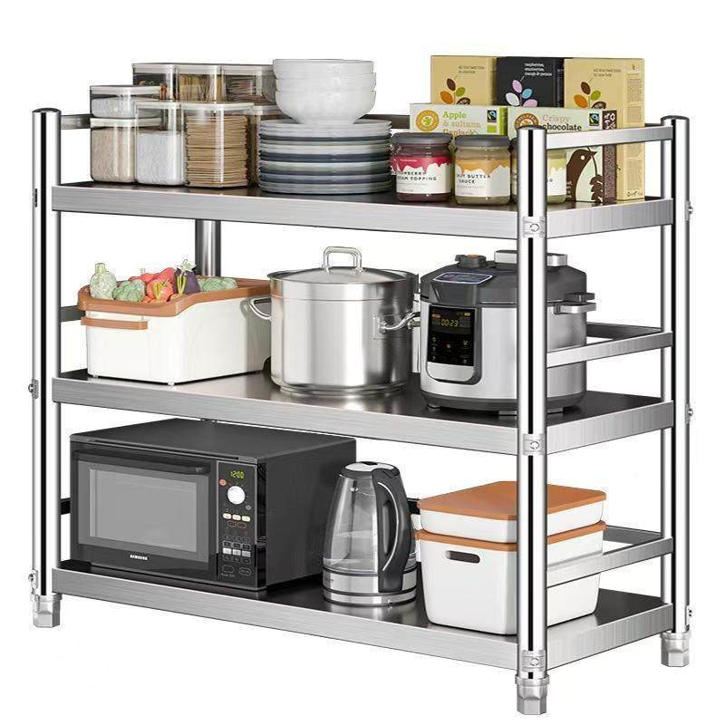 不锈钢钢置物架货厨房架子落地放调锅料收纳架烤箱碳PDF多功能储,淘宝优惠券,粉丝福利购,淘宝优惠卷