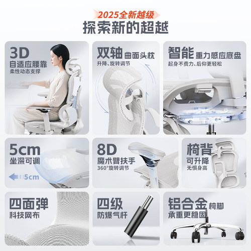 TOAI 二代E1pro人体工学椅电脑椅子办公椅久坐电竞椅靠背座椅拓艾 - 图0