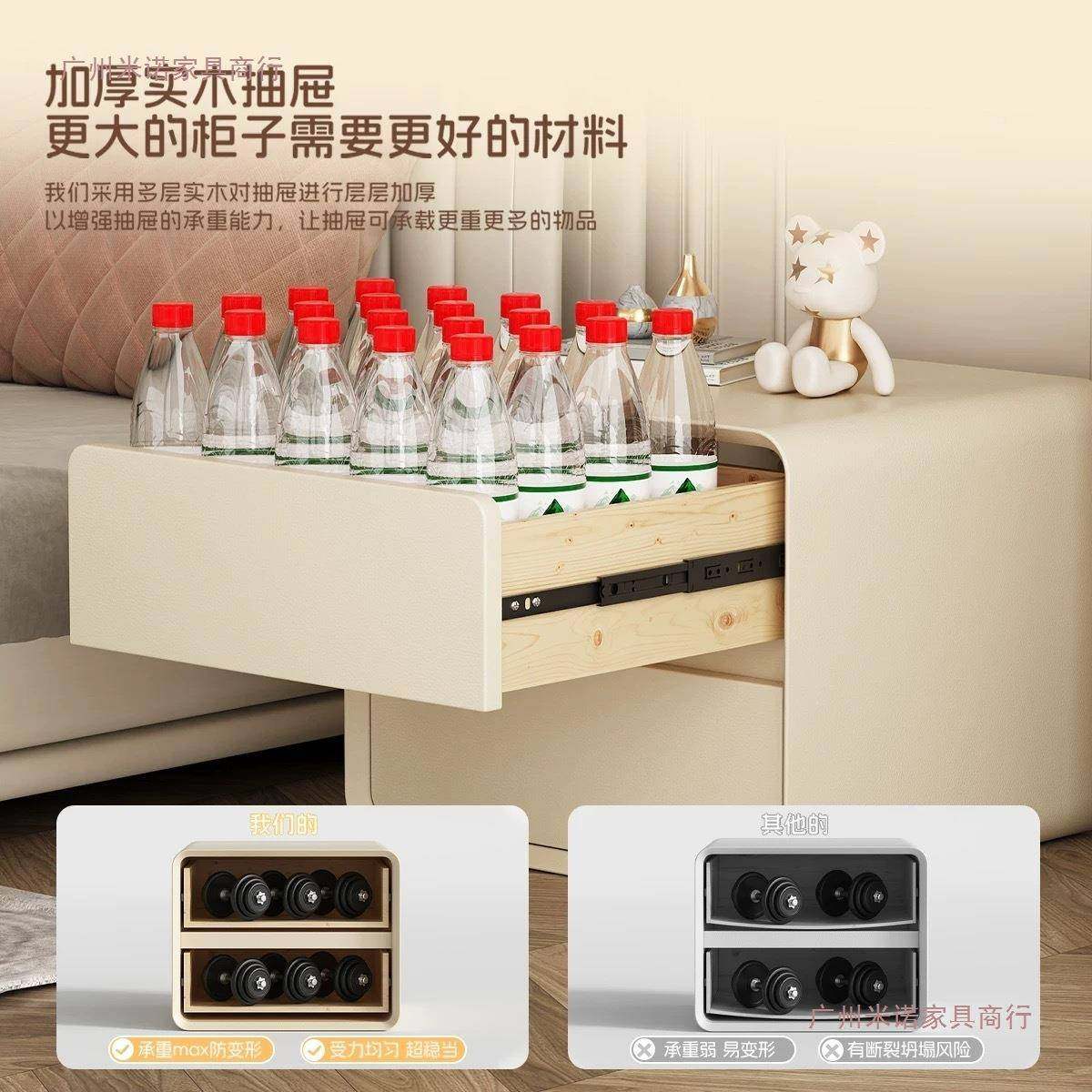 0床头柜ZSL22新款卧室用实木床边柜简约现代简易奶油风床头置家物,淘宝优惠券,粉丝福利购,淘宝优惠卷