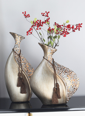 高档家居创意小口招财陶瓷花瓶摆件家居饰品客厅酒柜装饰工艺品