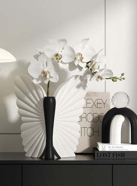 艺术蝴蝶花瓶创意客厅插花器电视柜玄关柜装饰品高级感中古风