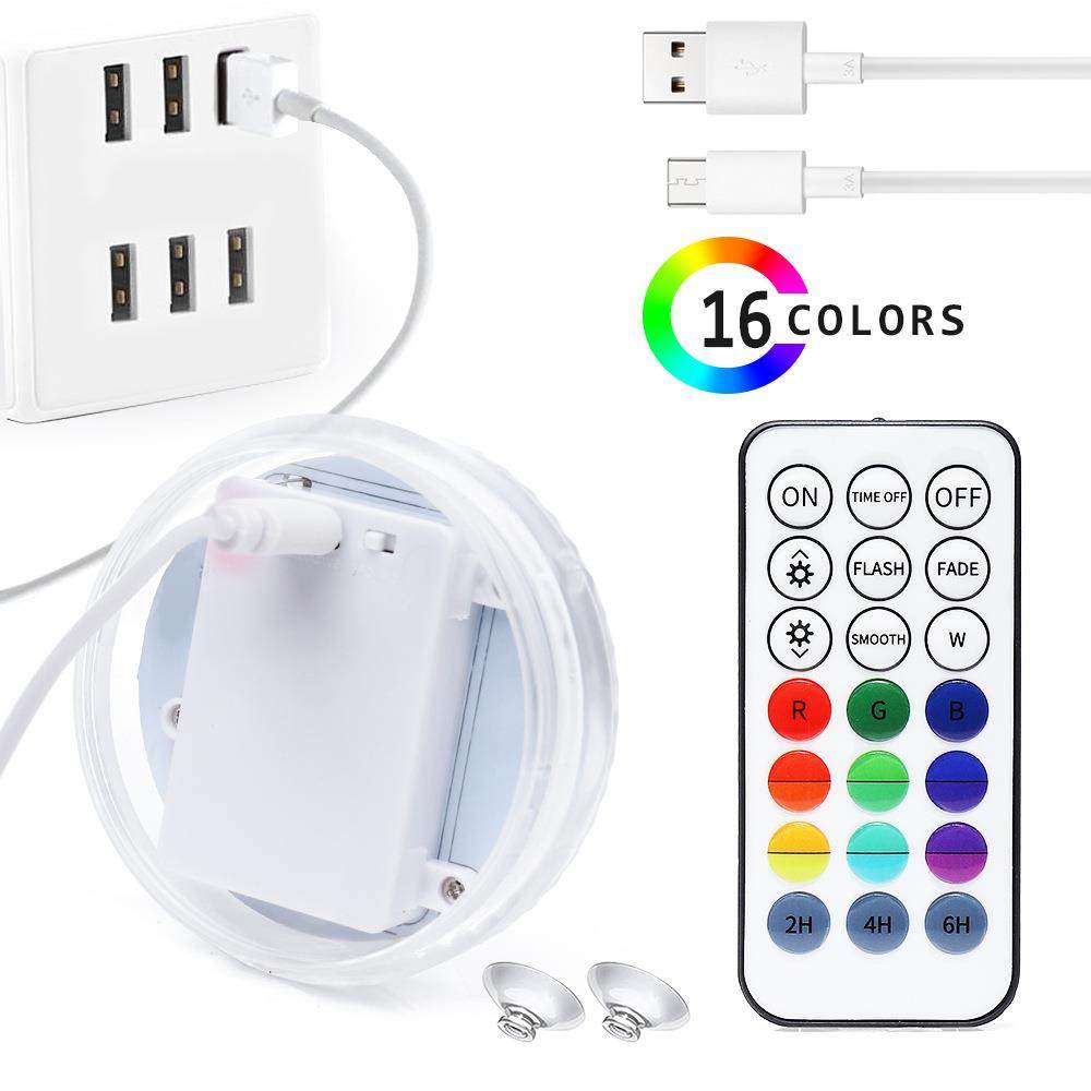 热销USB充电款遥控潜水灯13led泳池鱼缸装饰七彩发光水底灯,淘宝优惠券,粉丝福利购,淘宝优惠卷