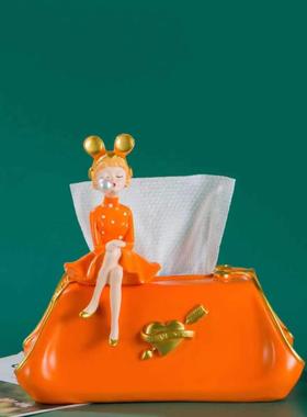 创意高档餐巾纸盒收纳摆件家居客厅茶几办公桌吧台书桌桌面装饰品