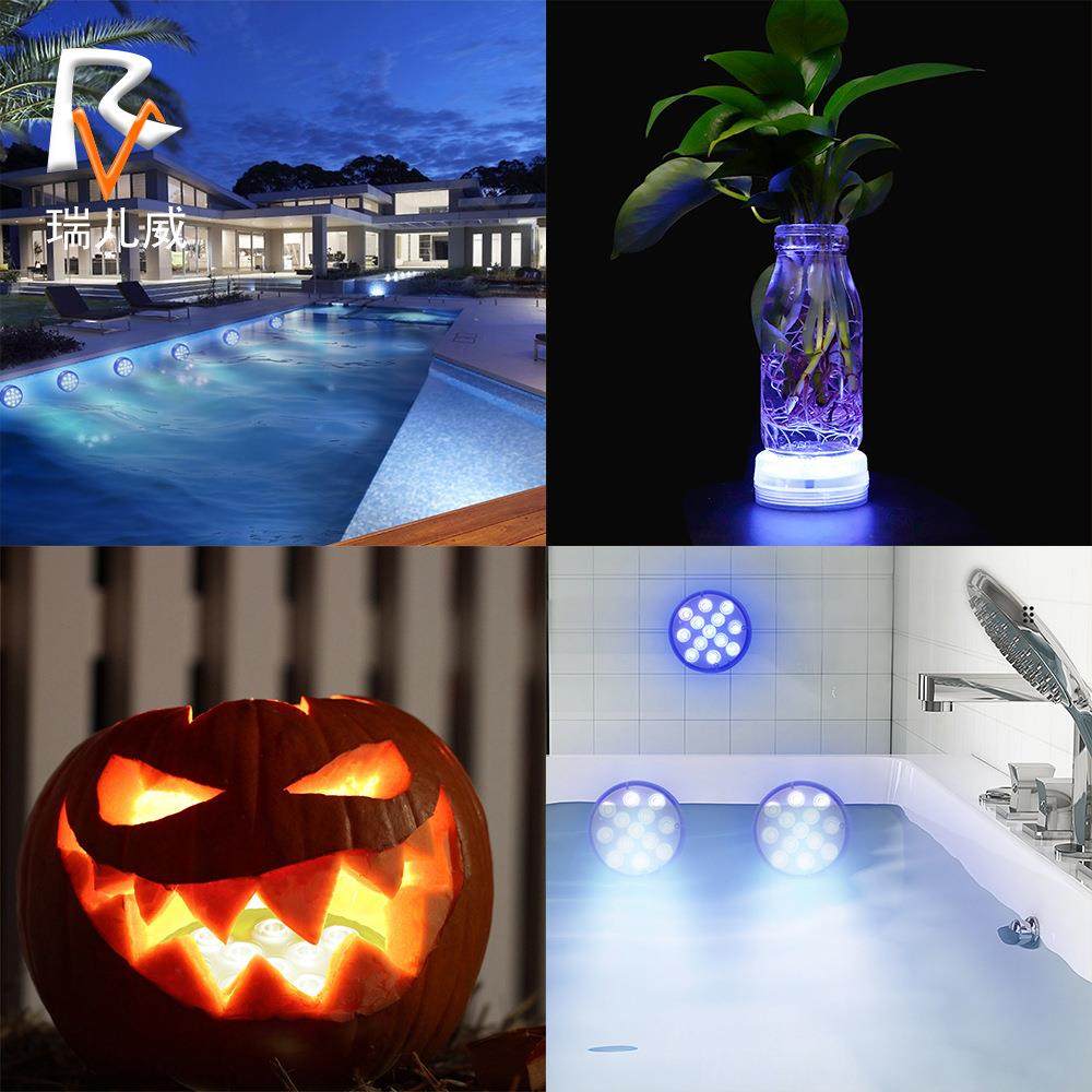 热销USB充电款遥控潜水灯13led泳池鱼缸装饰七彩发光水底灯,淘宝优惠券,粉丝福利购,淘宝优惠卷