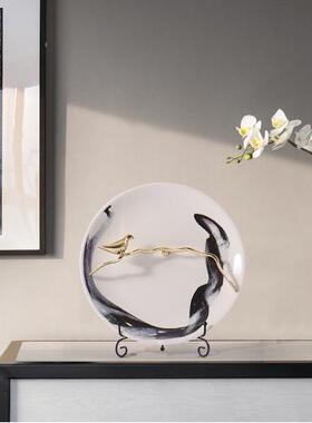 新中式摆件客厅电视柜玄关看盘家居摆设软装饰品酒柜装饰陶瓷盘子