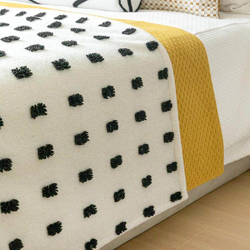 现代北欧简约儿童样板间床旗抱枕黄色系展厅酒店床品多件套床尾巾,淘宝优惠券,粉丝福利购,淘宝优惠卷