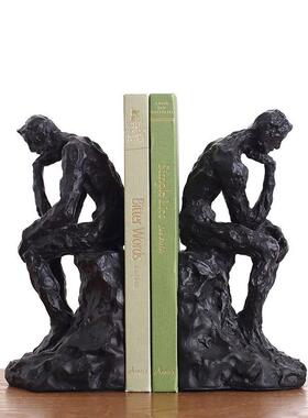 简约现代思考者书立书靠书夹简欧式书房样板房书架书桌装饰品摆件