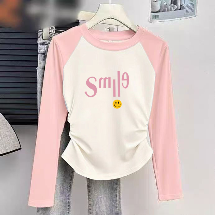 纯棉女童圆领长袖T恤2026春秋新款中大儿童宝宝简约印花打底上衣,淘宝优惠券,粉丝福利购,淘宝优惠卷