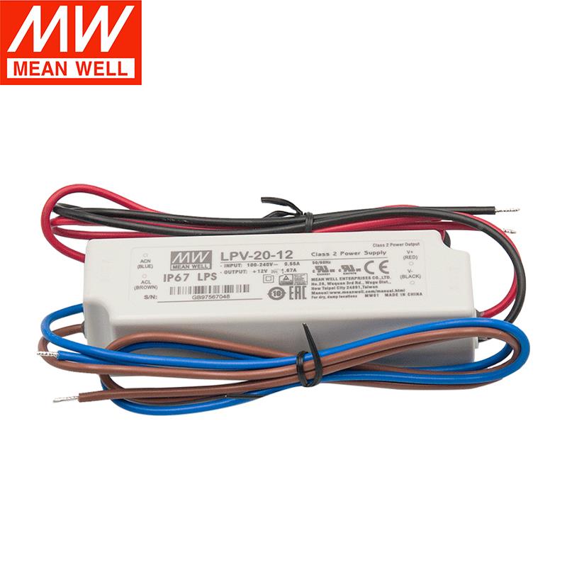 LPV-20明纬led开关电源驱动器5V12V15V24V防水恒压型IP67灯带灯条 - 图3