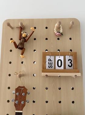 创意实木猴子摆件小挂件木质洞洞板装饰木偶家居儿童房吉祥物玩偶