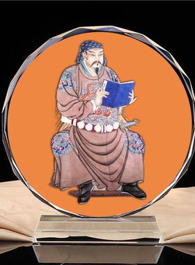 抗金名将岳飞/岳王爷画像客厅家居风水招财镇宅水晶摆件工艺品