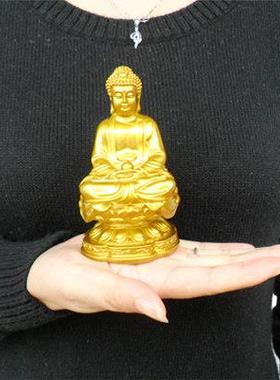 镀金仿纯铜如来佛汽车车载摆件客厅店铺如来佛祖像大日如来工艺品