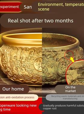 新款黄铜聚宝盆招财聚财摆件客厅家用存钱罐纯铜米缸乔迁店铺开业