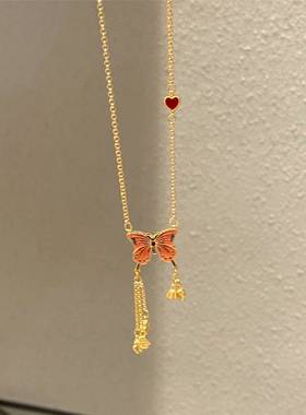 古法传承经典烧蓝蝴蝶气套流苏新款爆款精致轻奢设计感复链古质