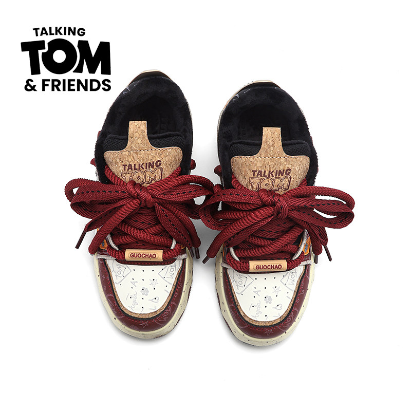 汤姆猫鞋子男鞋加绒复古板鞋2025冬季新款男生保暖棉鞋厚底运动鞋,淘宝优惠券,粉丝福利购,淘宝优惠卷