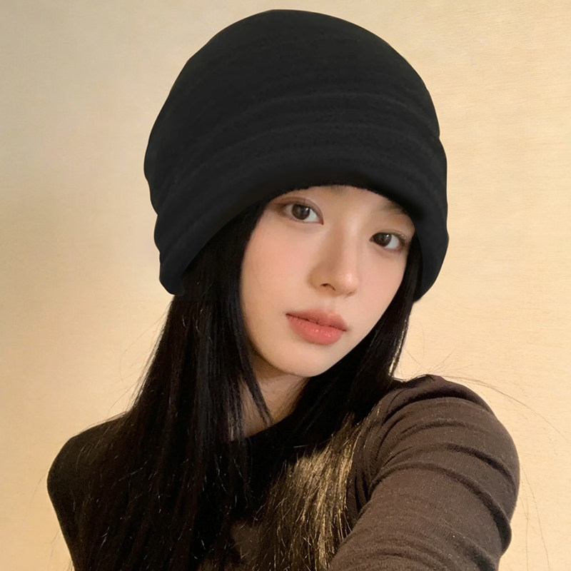 韩系大头围针织毛线帽子女士冬季防寒堆堆帽方圆脸显脸小包头冷帽,淘宝优惠券,粉丝福利购,淘宝优惠卷