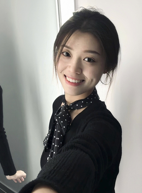 黑色波点丝巾女2026新款高级感韩系复古系脖飘带百搭长条围巾发带
