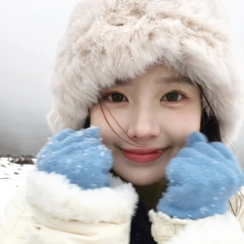 兔毛帽子女2025新款冬季保暖防寒毛绒针织渔夫帽显脸小洋气毛线帽