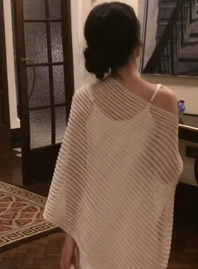 白色空调房披肩外搭女2026新款