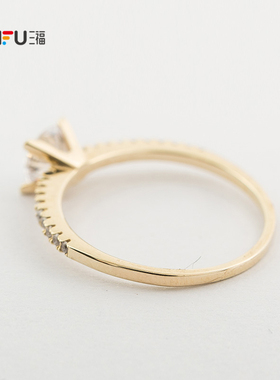 三福2019 时尚925银戒指 日系女生生日礼物1只装 772855