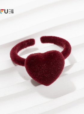 三福复古植绒简约款指环单只 气质时尚首饰配饰戒指850428