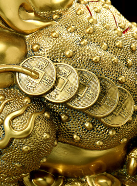 热销招财进宝金蟾摆件聚宝盆客厅办公室前台收银柜台装饰品店铺开