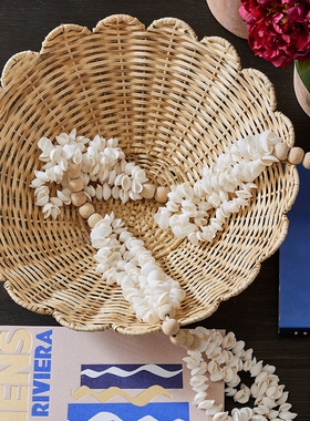 中古风创意天然藤编果篮收纳筐