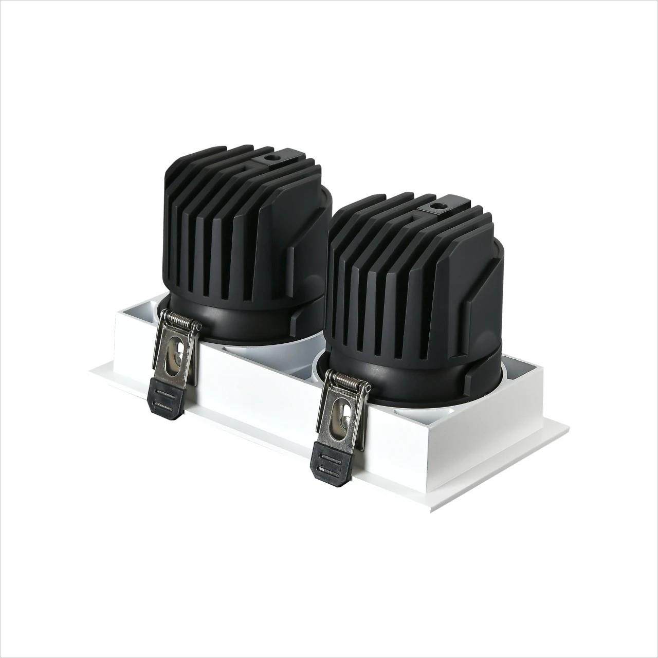 全铝led方形射灯嵌入式客厅家用护眼无主灯防眩双头格栅灯,淘宝优惠券,粉丝福利购,淘宝优惠卷