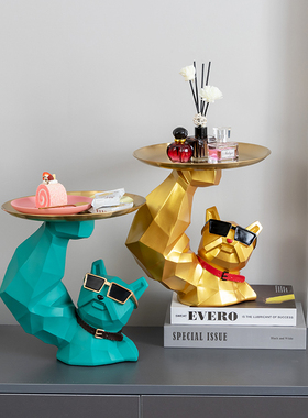 速发麒麟臂法斗饰玄关收纳创意劫品猫轻奢客厅装犬财摆件