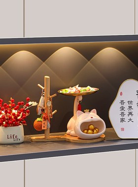 速发电财猫摆件入户招关收纳家居玄视柜鞋柜桌面装饰乔迁新居礼品