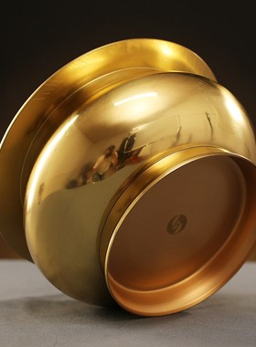 速发纯身香炉家用全铜光铜炉烧香上铜大号碗祖先插香全香特大号炉