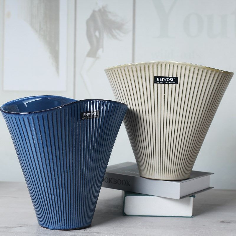 北欧简约紫砂陶瓷花瓶个性透气花盆轻奢高级感P家用客厅蝴蝶兰专,淘宝优惠券,粉丝福利购,淘宝优惠卷