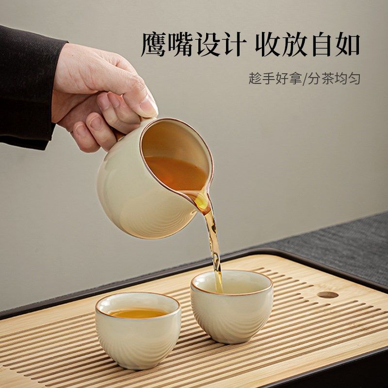 黄汝窑功夫茶具套装2025新款年A轻人家用办公室陶瓷泡茶壶茶杯整,淘宝优惠券,粉丝福利购,淘宝优惠卷