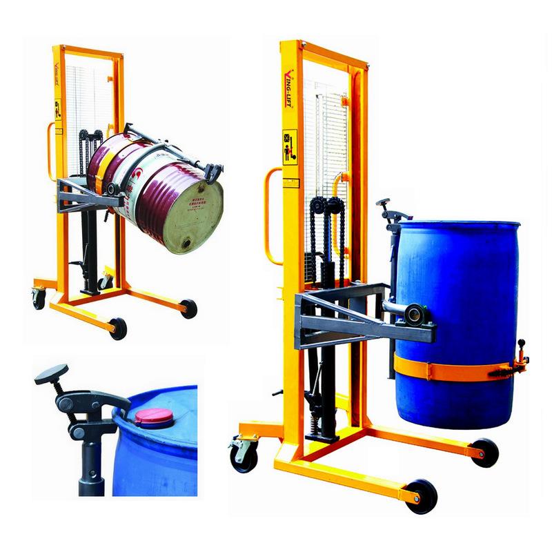 手动油桶翻转车倒料车液压式半电动油桶装卸车升高车全电动 - 图3