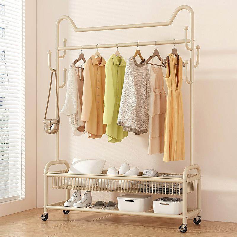 卧室落地阳台家用晾衣杆架金属衣帽架柜房间收纳置物架子挂衣,淘宝优惠券,粉丝福利购,淘宝优惠卷