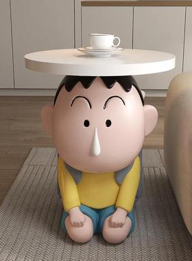 创意轻奢客厅茶几沙发侧边几角几可移动床头柜装饰品阿呆落地摆件