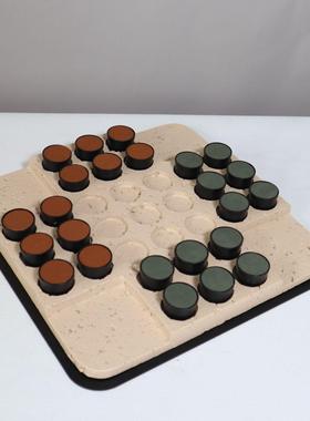 简约树脂仿洞石五子棋盘格摆件售楼处样板间客厅茶几书房艺术装饰