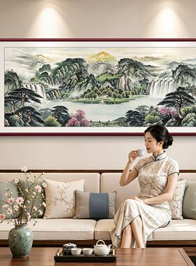 富春山图山水式画客厅挂画新居LM92186中沙发背景墙壁装画办公室
