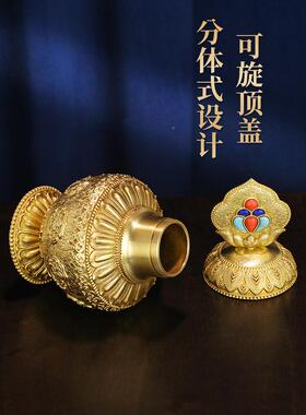 汇宝铜瓶八神吉祥可藏WWI拜佛财马藏顶菩萨龙王金瓶大尼饰品