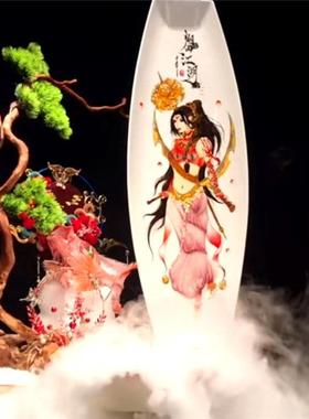 海鲜姿造装饰日料摆件迎客松酒店餐厅摆盘三文鱼盘饰创意高挡松树