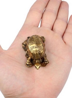 速发黄铜乌龟摆件特小号铜龟装饰品家居实心纯铜家金钱龟龙龟龟居