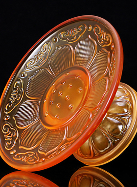 速发琉璃果用 七彩上吉莲花供盘供八供祥佛前供果盘家用供佛盘品