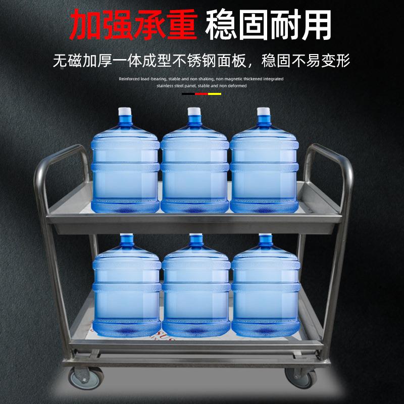 集加车厚不锈钢收餐碗车餐厅酒店商用收双层收碗传菜工具车碗碟收 - 图0