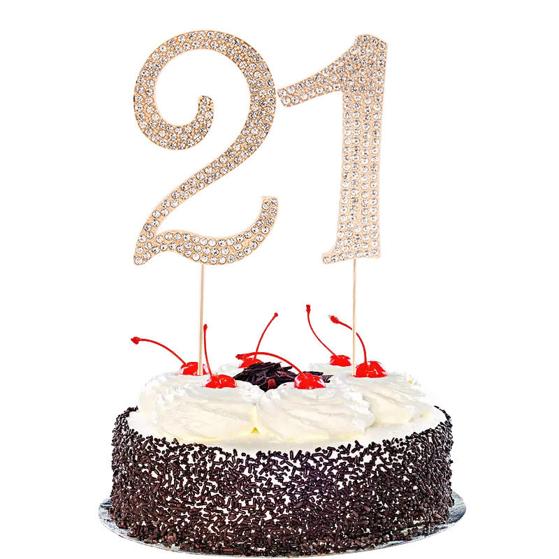 大数字生日蛋糕插牌金属水钻18岁插件派对蛋糕装饰布置用品,淘宝优惠券,粉丝福利购,淘宝优惠卷