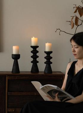 侘寂风复古烛台摆件民宿酒店客厅餐桌装饰品创意蜡烛台浪漫小夜灯