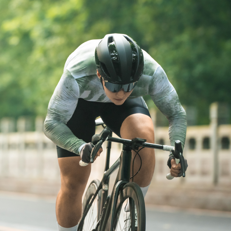 喜德盛公路车四季款自行车山地车透气速干AD-W03扎染长袖骑行服 - 图1