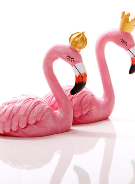 速发火烈鸟装品品迷你小摆件可创家居家里房间卧室工艺饰摆设爱意