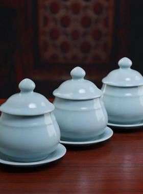 戴玉堂汝窑供水杯贡杯观音佛前净水杯供佛水杯供奉家用陶瓷圣水杯